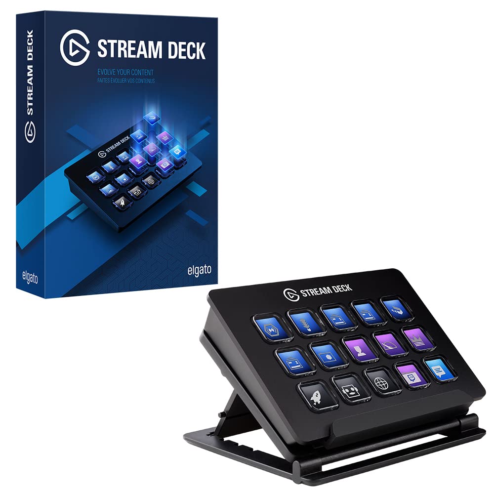 Elgato Stream Deck - 15-Key LCD Customizable Controller for Live Streaming & Content Creation | Official Authorized Distributor | 1-Year Warranty | Perfect for Gamers, YouTubers & Podcasters