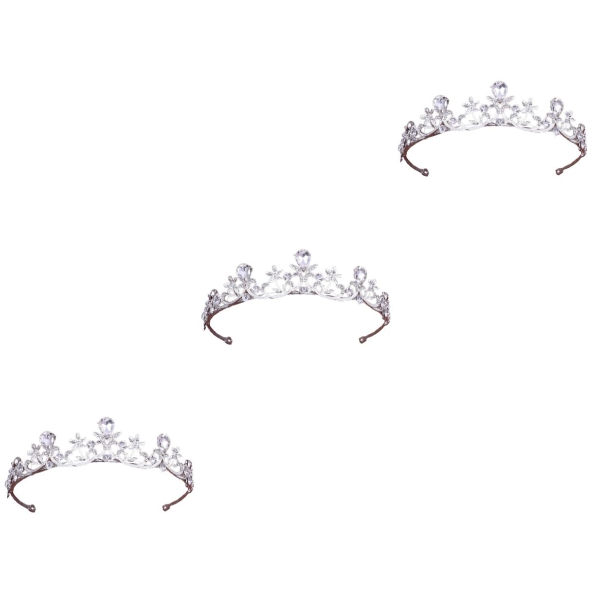Beavorty 2 Pack Rhinestone Crown Tiara Headband - Elegant Bridal Wedding Crystal Queen Hair Accessories for Birthday, Prom, Princess Party (White) | Perfect for Bridal Showers, Pageants, Costumes & Special Occasions