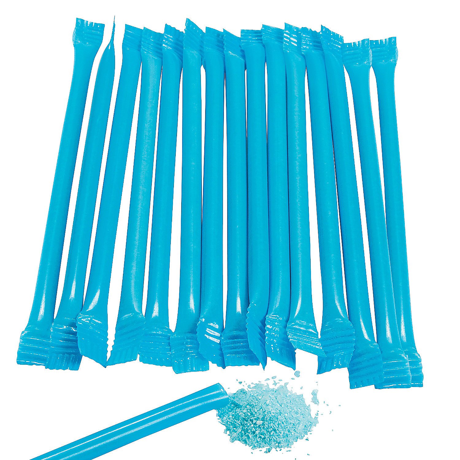 Bulk Set of 240 Candy Filled Straws Powder Sticks - Blue Sweet Treats for Party, Gender Reveal, Wedding & Buffet | Perfect for Dessert Tables, Baby Showers & Candy Buffets