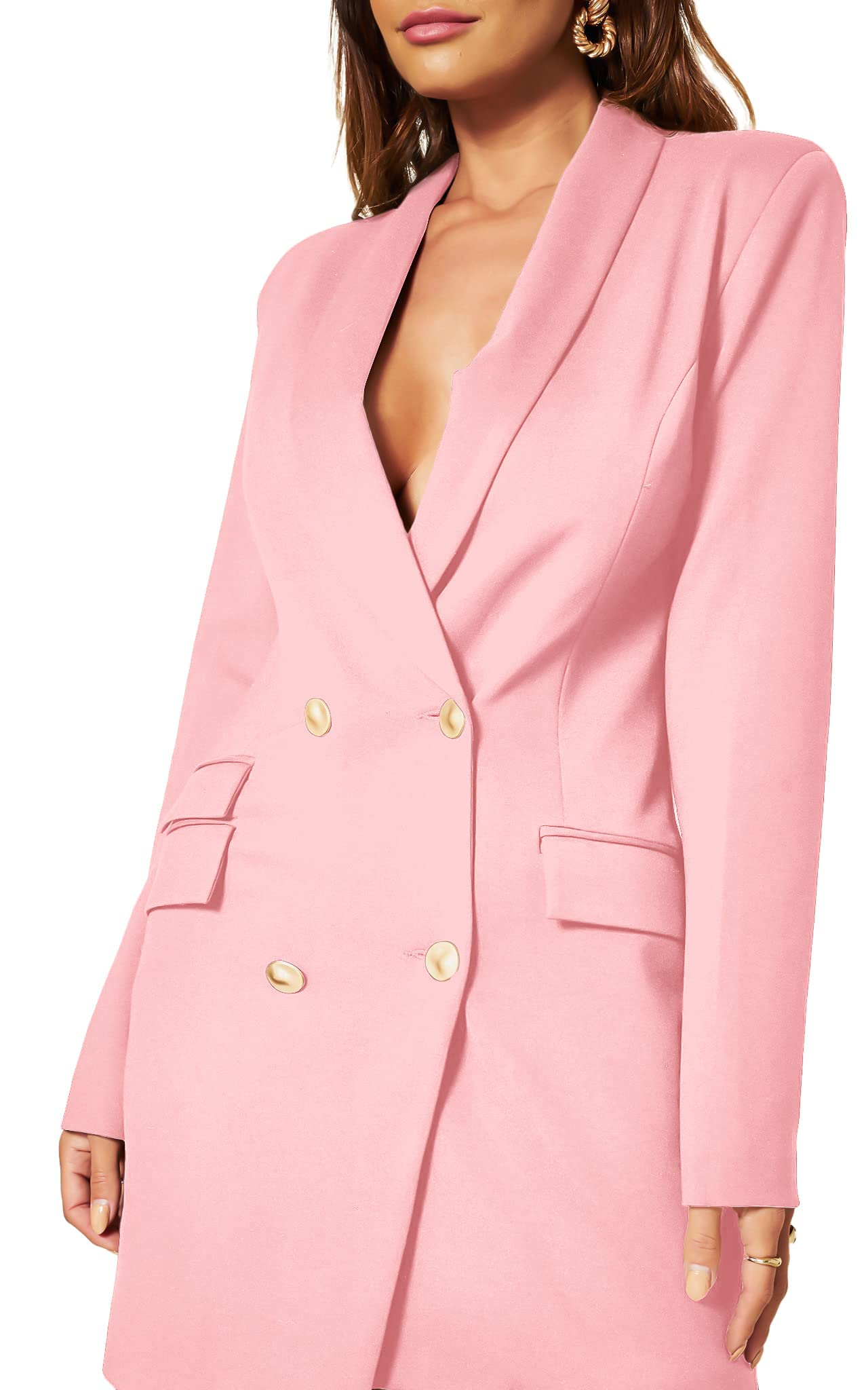 UNIQUE 21 Women's Luxe Stain-Resistant Asymmetric Blazer Dress - Elegant Casual Work Office & Event Wear for Ladies | Perfect for Business Meetings, Cocktail Parties & Formal Occasions