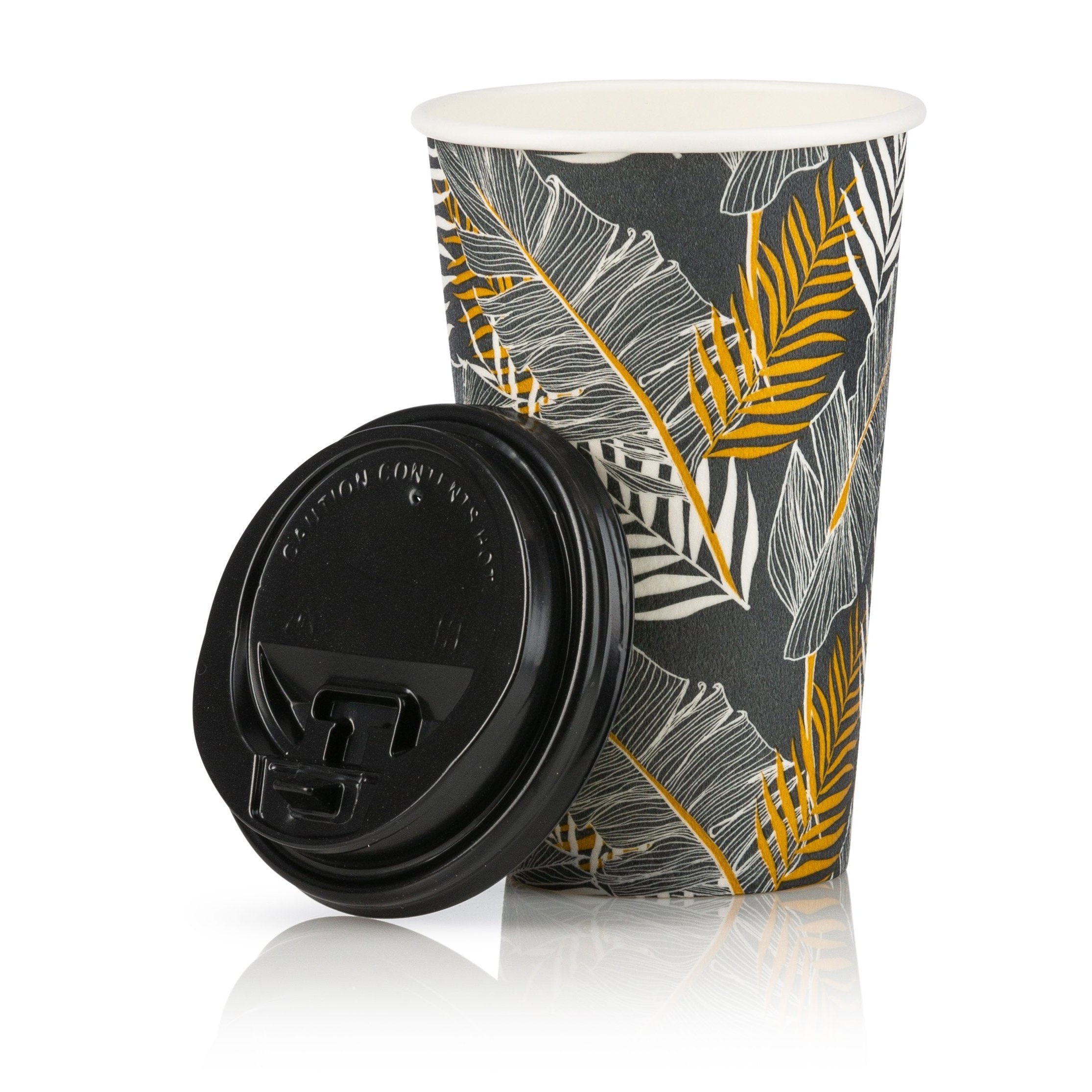 Eco-Friendly Insulated Paper Coffee Cups with Lids - 12oz/16oz Hot & Cold Drink Containers - Perfect for Coffee Shops, Offices, and Takeout Beverages