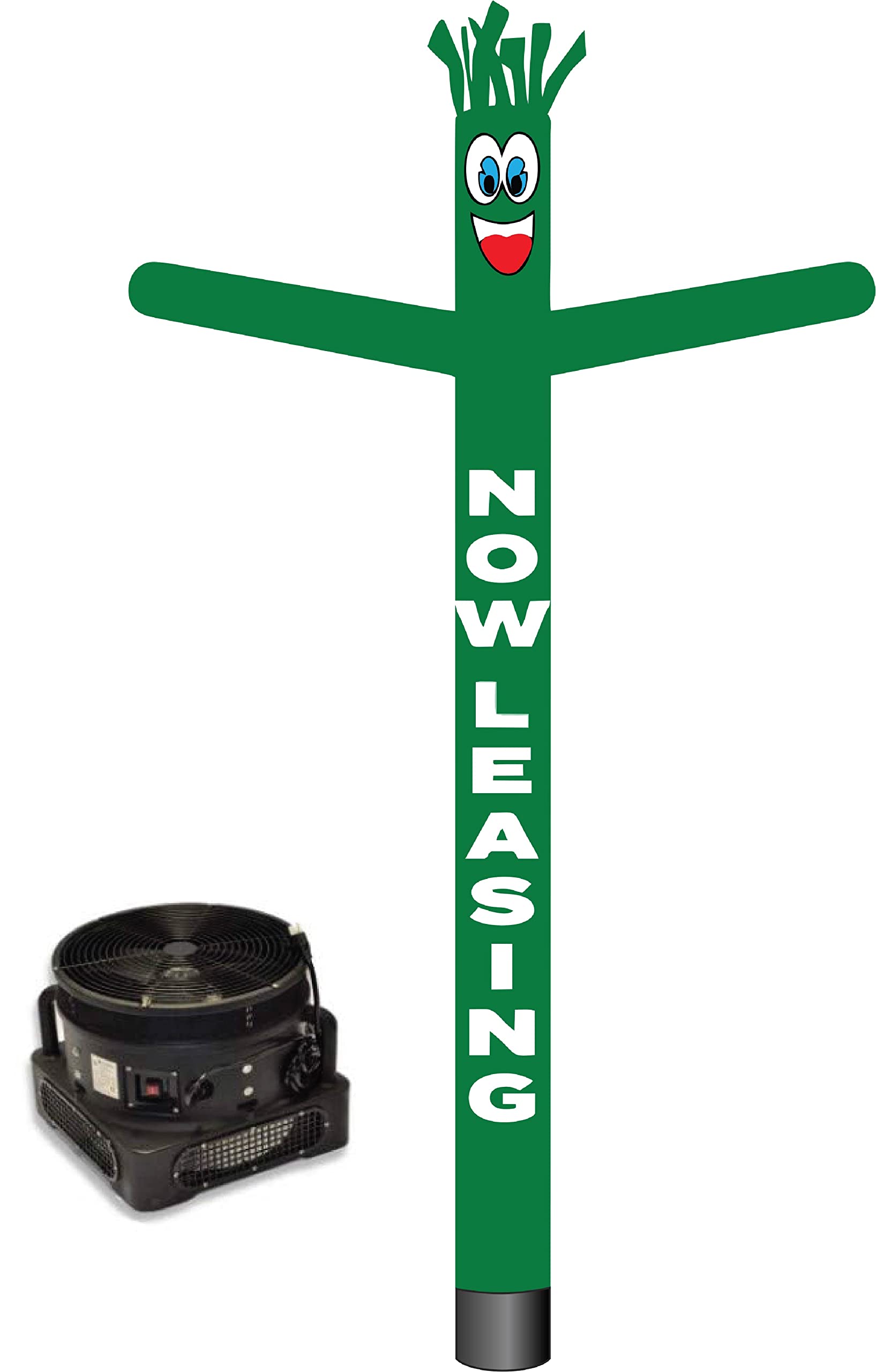 20ft Green Inflatable Tube Man - Air Powered Dancing Figure with 1HP 2-Speed Blower | Perfect for Car Dealerships, Grand Openings, and Outdoor Advertising
