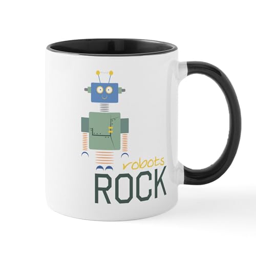 White/Black Inside - Robots Rock Mug