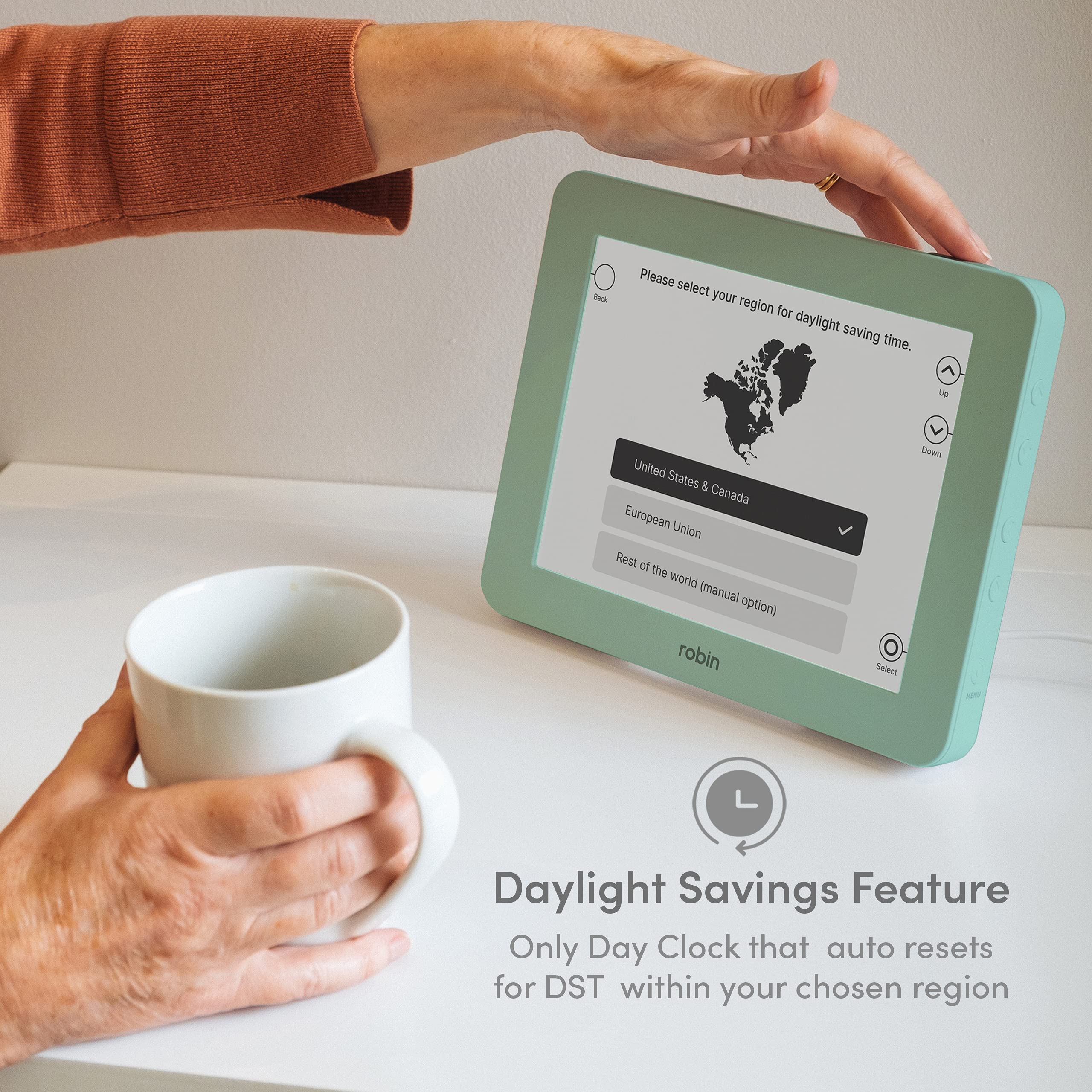 Extra Large Digital Calendar Clock for Elderly & Seniors - Day & Date Display, Dementia & Alzheimer's Friendly, Easy-to-Read Bedside Clock - Perfect for Memory Care, Nursing Homes & Home Use