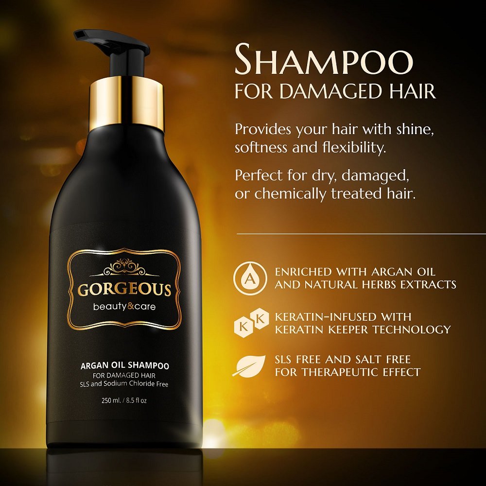 Premium Argan Oil Shampoo, Hair Mask & Oil Set - Hydrating Hair Care Trio for Dry, Damaged Hair | Perfect Gift for Women - Salon Quality Treatment at Home