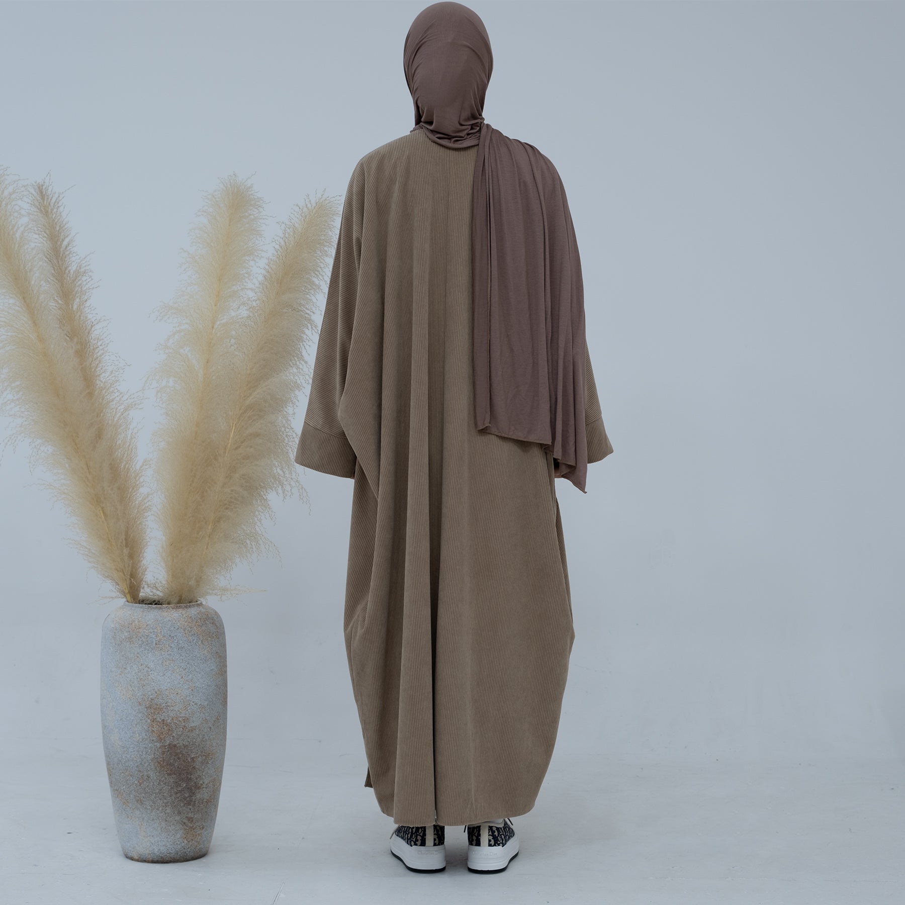Melissa Corduroy Autumn Duster Coat for Women - Taupe Long Cardigan | Perfect for Fall Layering, Office Wear & Casual Outfits