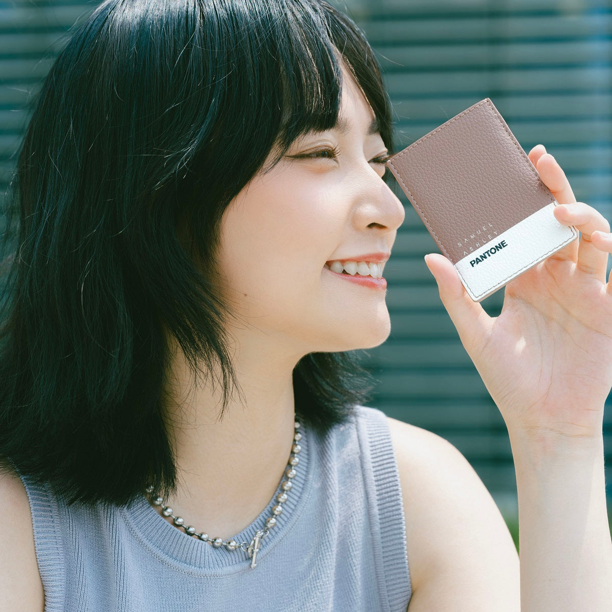 Premium Samuel Ashley x Pantone Genuine Leather Card Holder - Slim RFID Blocking Wallet for Men & Women - Perfect for Travel, Business & Everyday Use