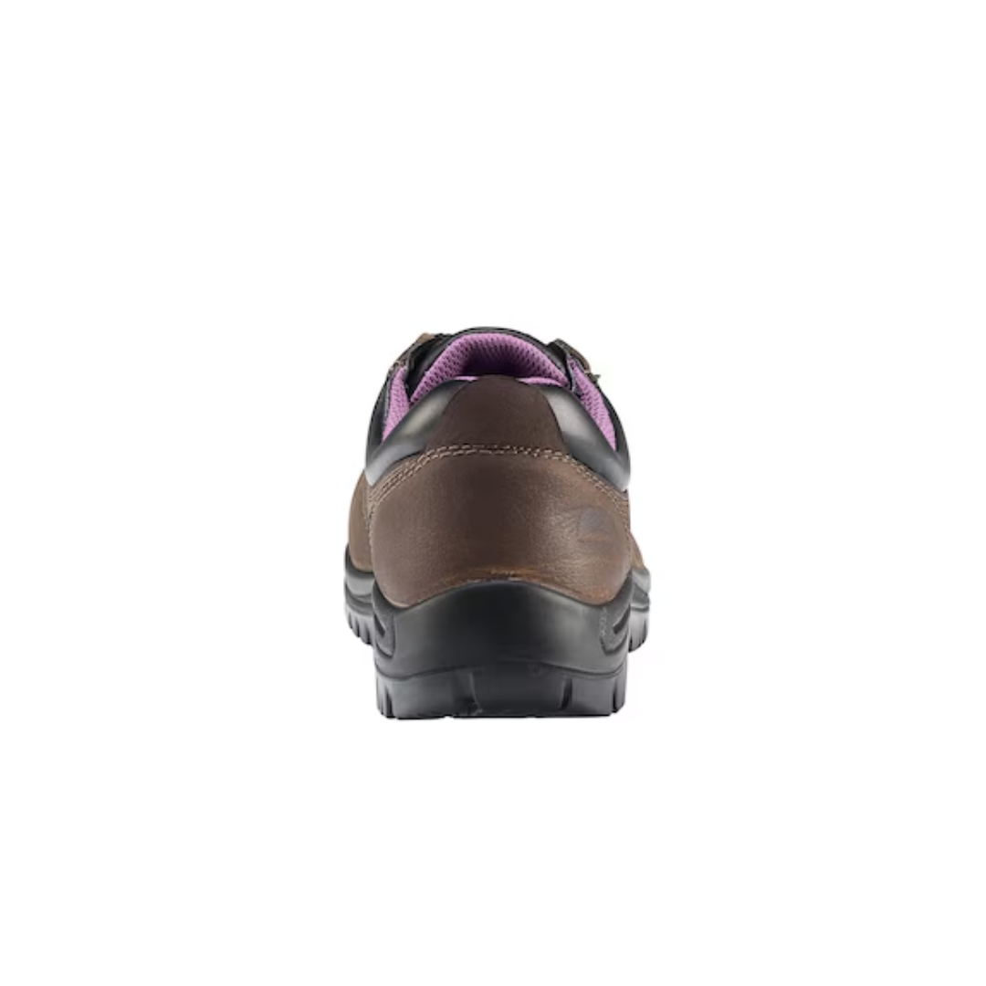 Women's Foreman Oxford Composite Toe Work Shoes - Brown (B Width) - Slip Resistant & Comfortable for Construction, Warehouse & Industrial Jobs