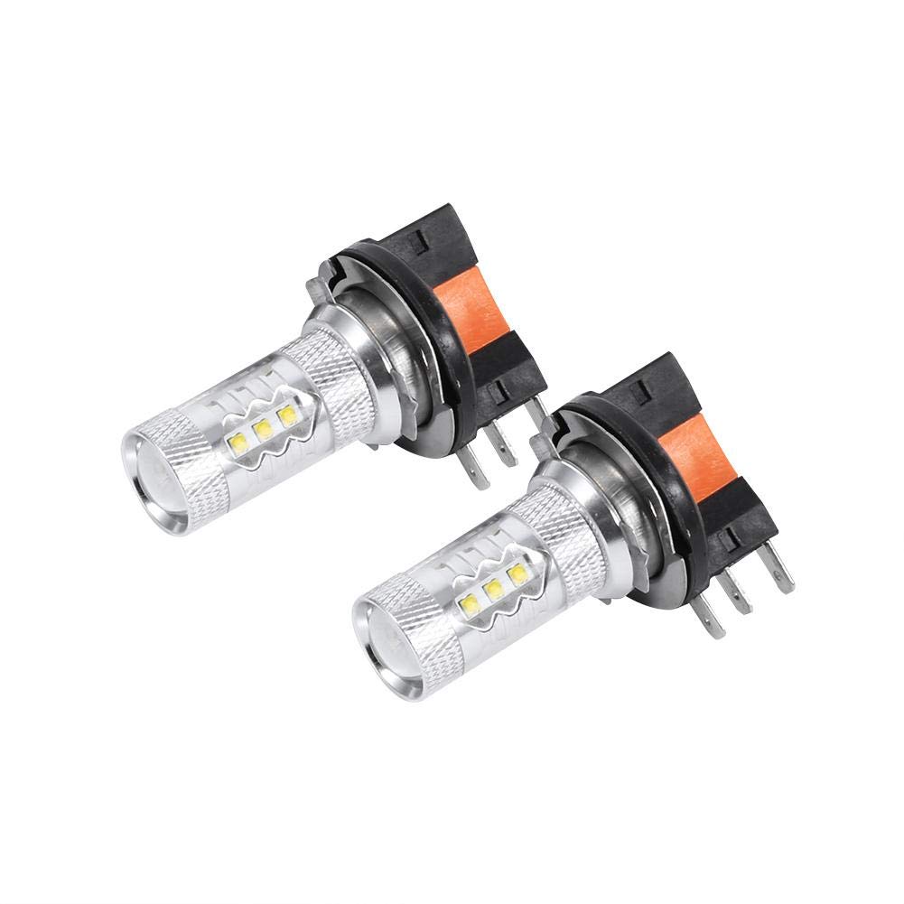 2PCS HID White 80W H15 LED Headlight Bulbs - Super Bright Fog Lights & Daytime Running Lights for Cars, Trucks, SUVs - Perfect for Night Driving and Low Visibility Conditions