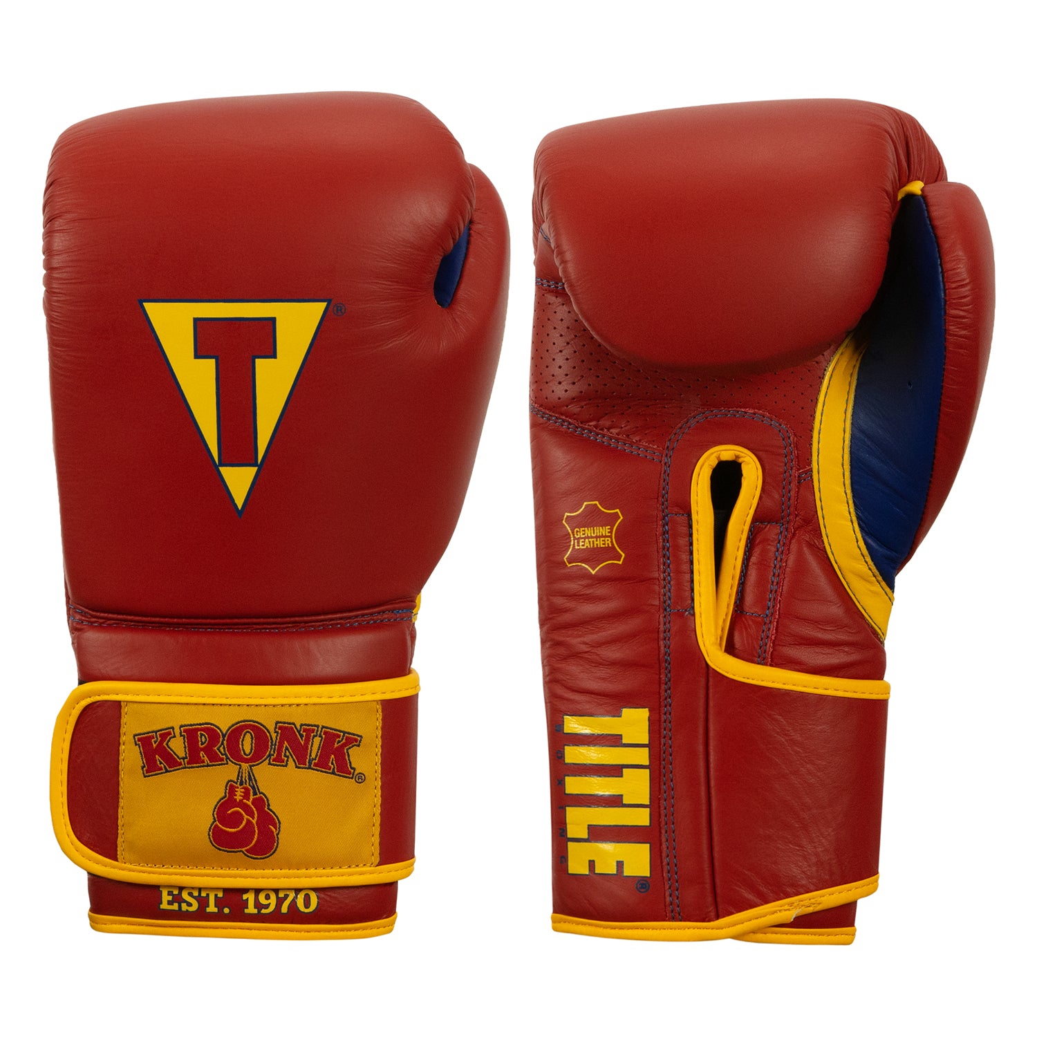 KRONK Boxing Gym Professional Leather Training & Sparring Gloves for Men & Women - Perfect for Boxing, MMA, Kickboxing, and Fitness Training
