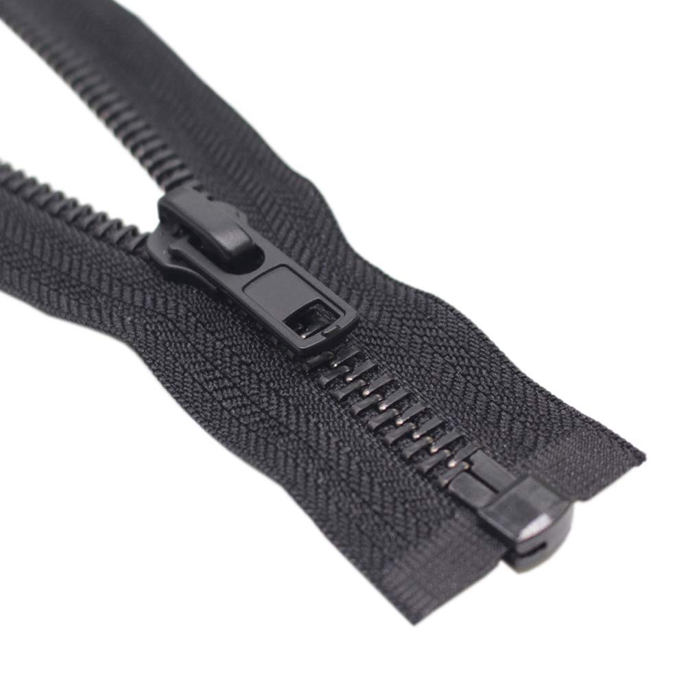 Heavy Duty 18 Inch Black Nickel Teeth Separating Jacket Zipper - Right Handed Metal Zipper for Men's Coats & Jackets - Durable Sewing Replacement Zipper for Outerwear, DIY Projects & Fashion Design