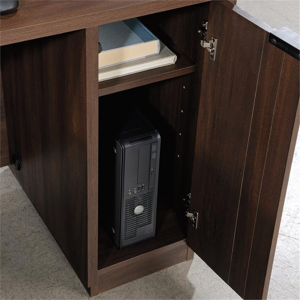 UrbanPro 60 Inch L-Shaped Wooden Computer Desk in Spiced Mahogany - Home Office Workstation for Gaming & Study | Modern Ergonomic Writing Desk for Small Spaces