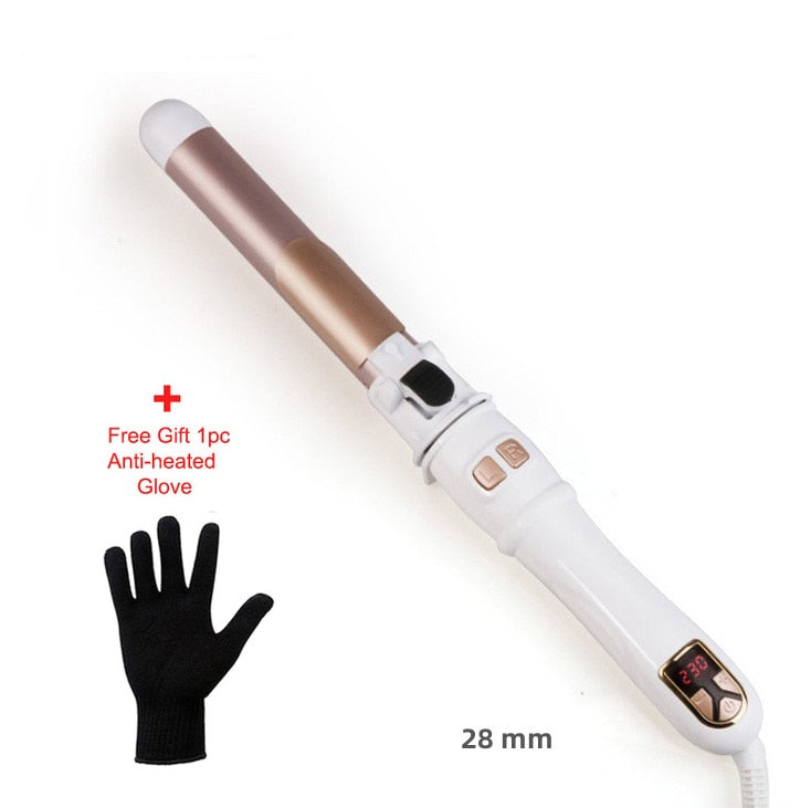 Automatic Rotating Hair Curling Iron - 360° Self-Rotating Curling Wand with Adjustable Temperature for Salon-Quality Waves & Curls - Perfect for Home Styling, Parties & Special Occasions