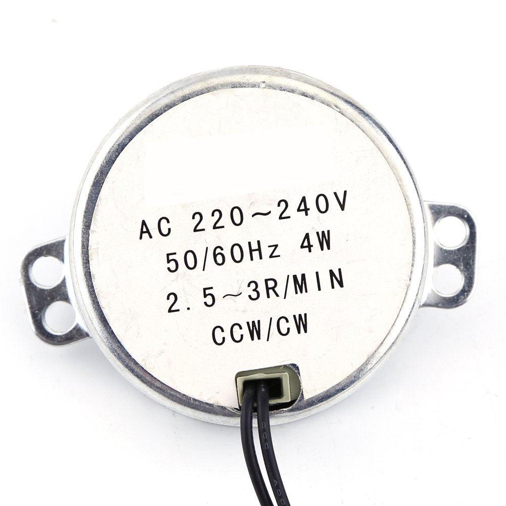 1PC 220-240V AC Synchronous Motor 4W CW/CCW (2.5-3 RPM) - Microphone Components & Gear Reduction Motor for DIY Projects, Small Appliances, and Automation Systems
