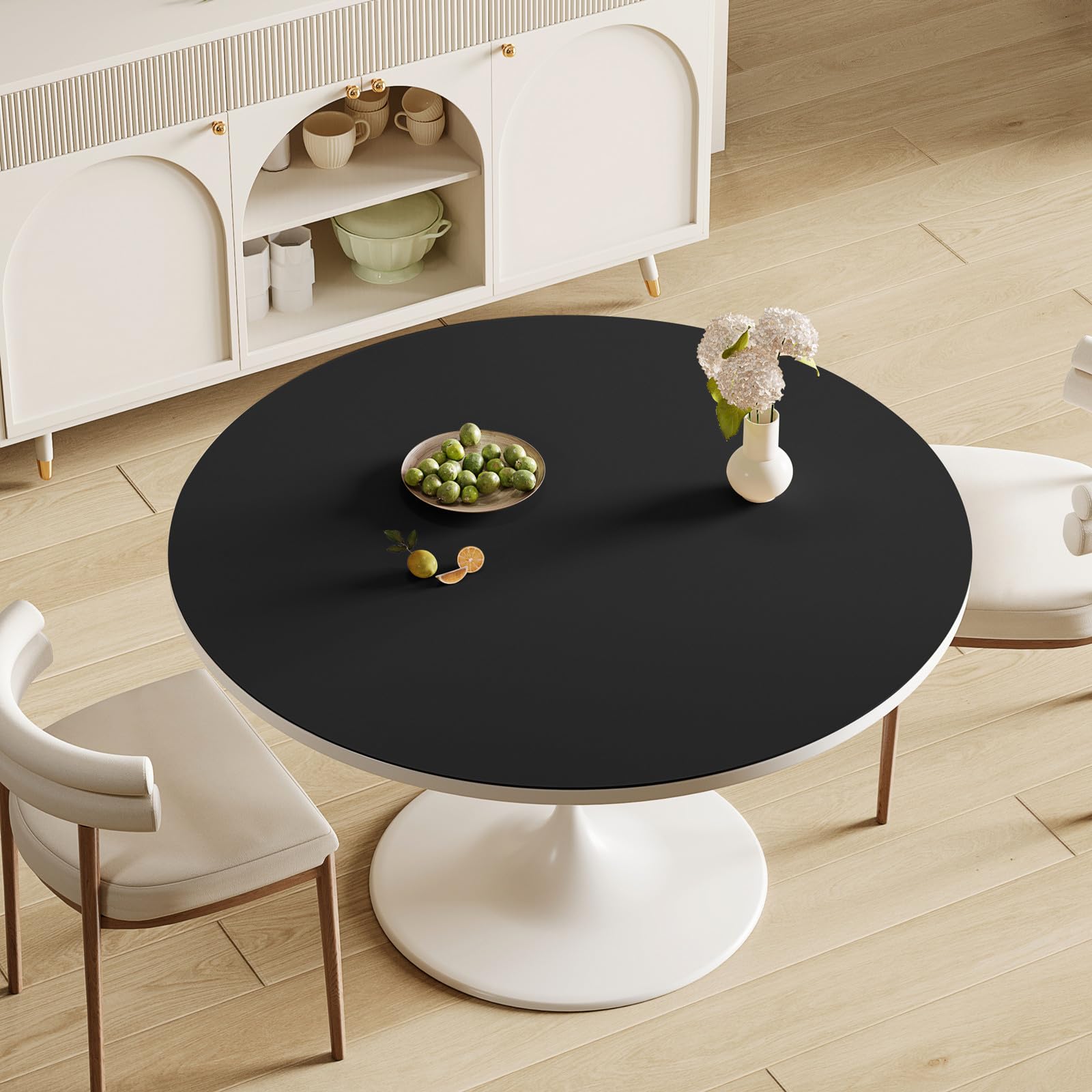 Round PVC Table Cover Protector - Waterproof, Stain & Dirt Resistant - 35.4