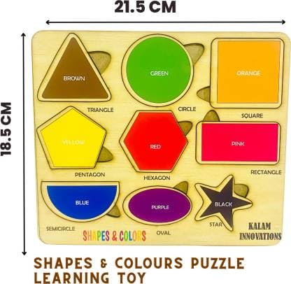 KALAM INNOVATIONS Wooden Puzzle Toy Set - Birds & Insects Shapes Learning Game for Toddlers | Educational STEM Toys for 2-4 Year Olds | Perfect for Preschool Learning & Montessori Activities