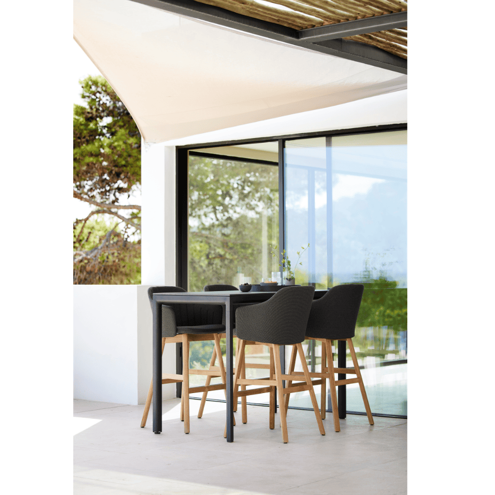 Premium Outdoor Bar Stool - Heavy Duty Patio Bar Chair with Backrest, Weather-Resistant & Comfortable for Garden, Deck, Poolside & Outdoor Dining
