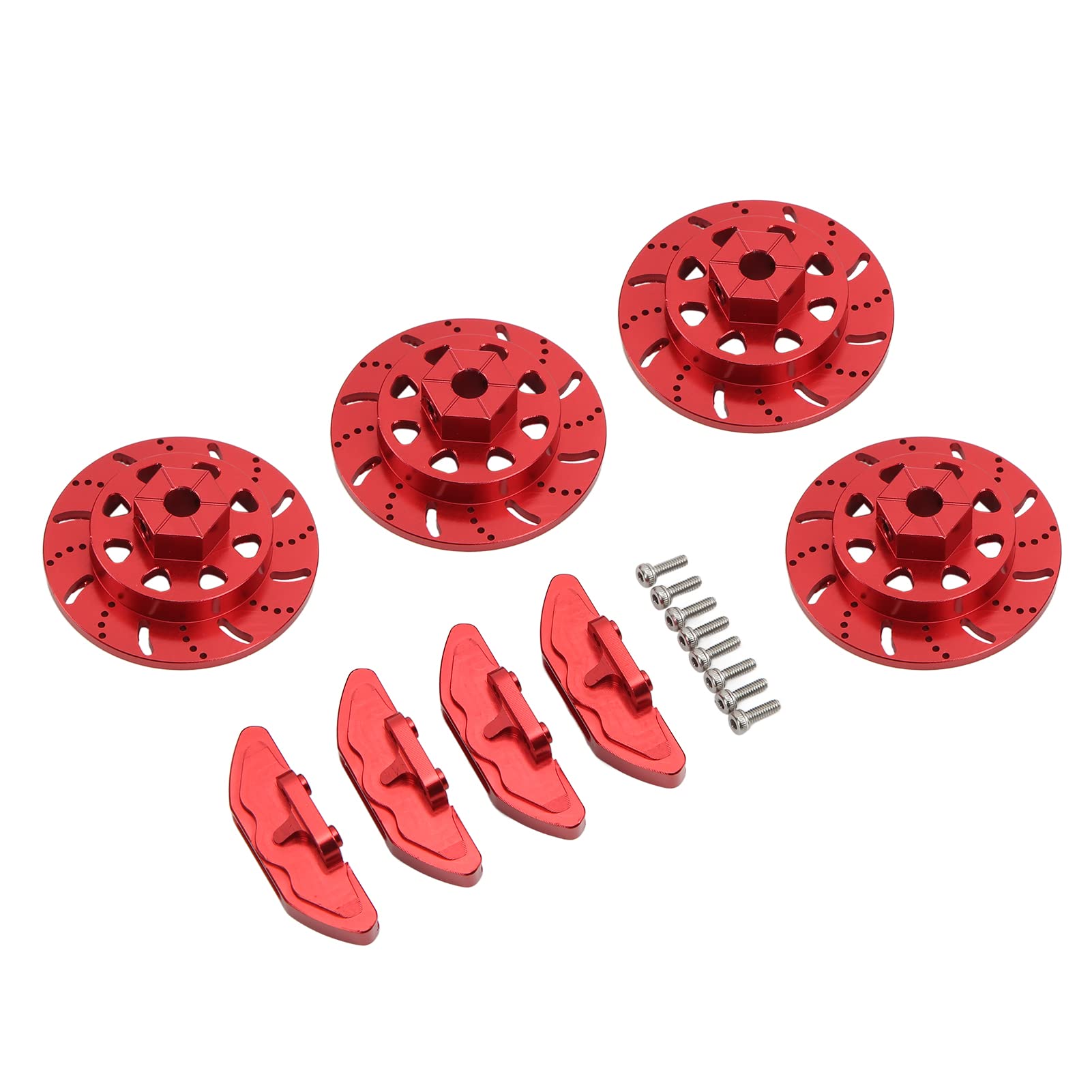 Uxsiya 4-Piece RC Brake Disc Caliper Set - Durable Aluminum Alloy Disc Brakes for 1/10 Scale RC Cars - Compatible with Axial RBX10 Ryft - Perfect for Off-Road Racing & Crawling Performance Upgrades