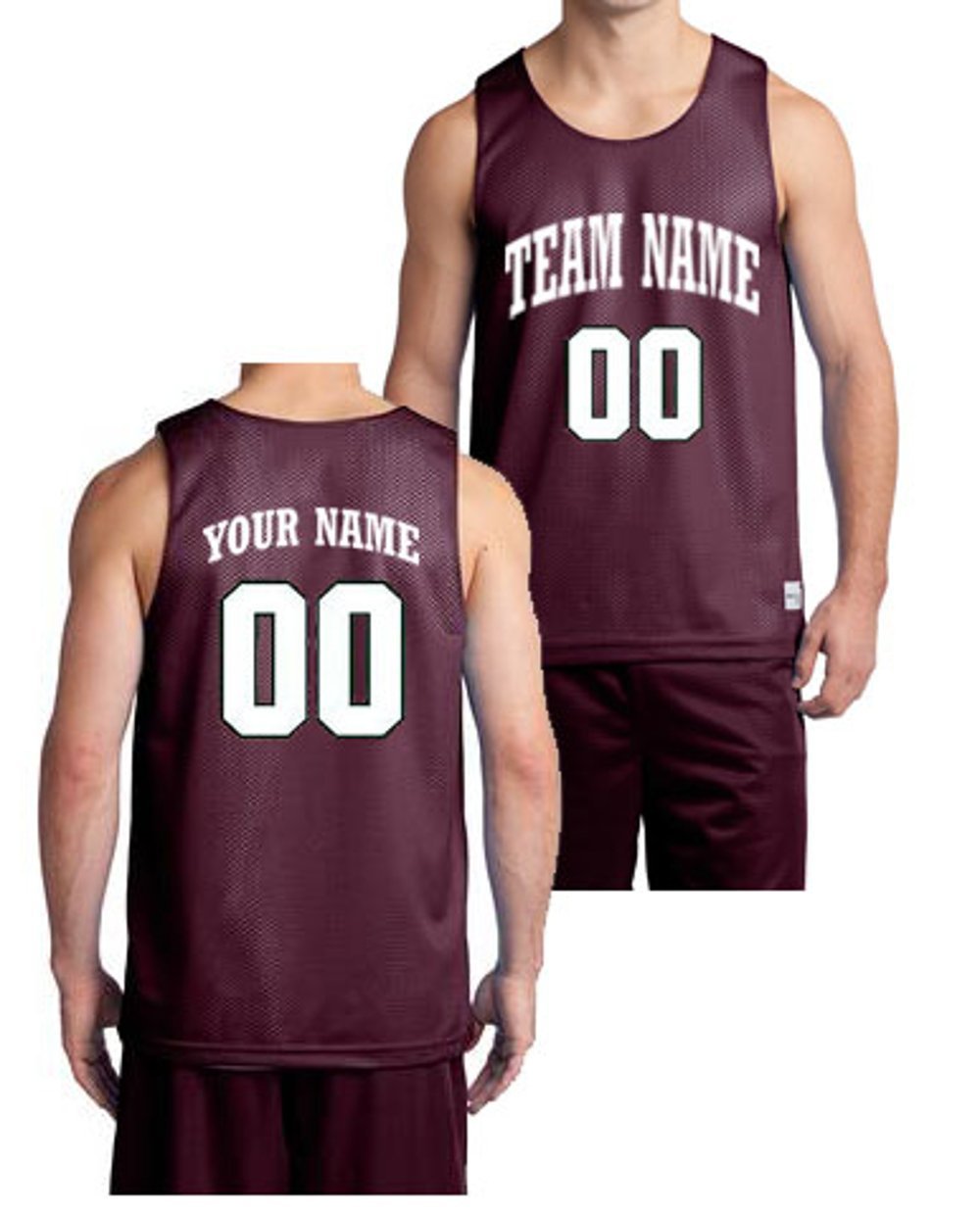 Custom Basketball Jersey - Personalized Front & Back Print - Maroon Youth Large (One-Sided) - Perfect for Team Uniforms, School Sports & Fan Apparel
