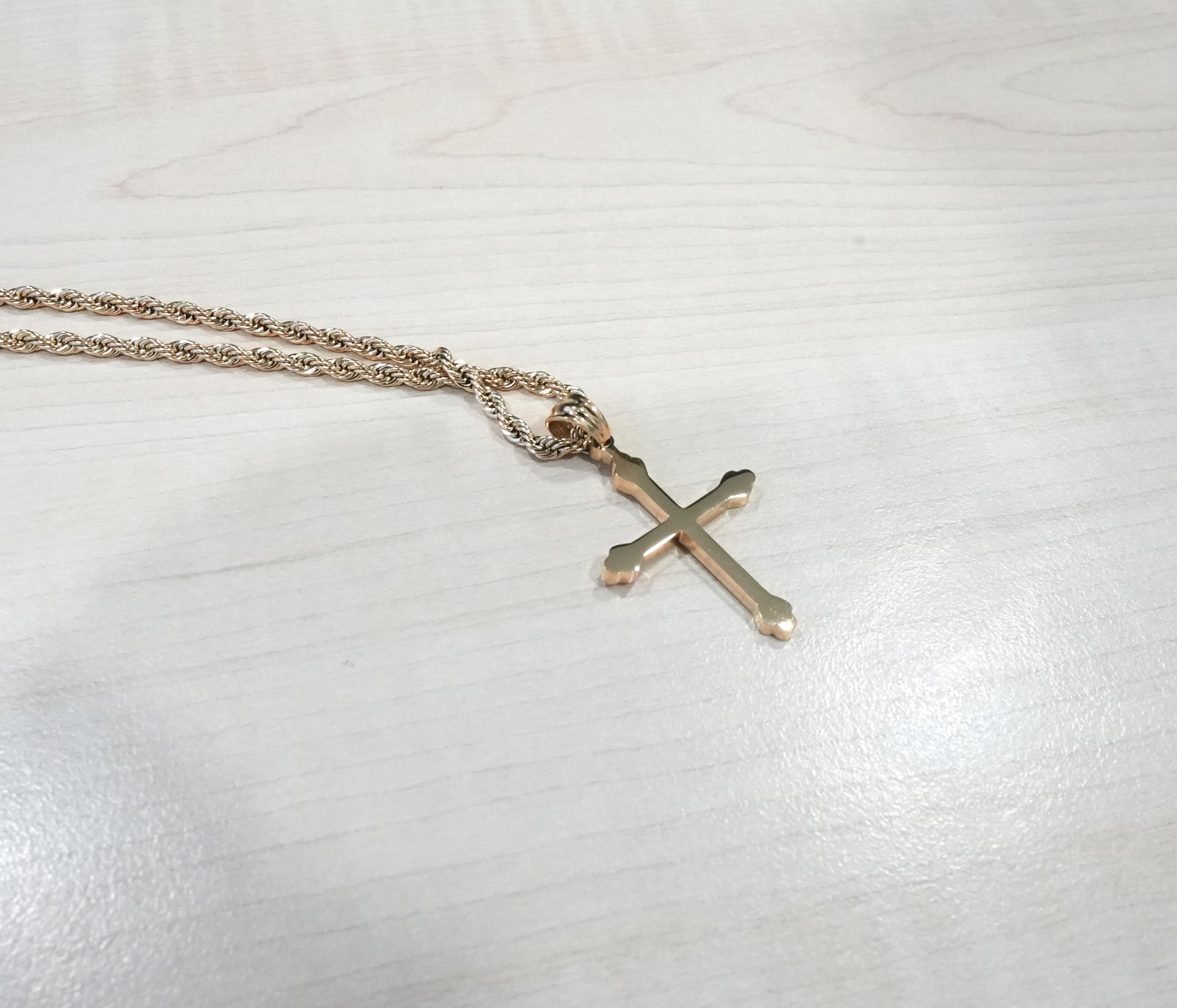 18K Gold Cross Necklace for Men & Women - Baptism Gift Jewelry for Daily Wear & Special Occasions