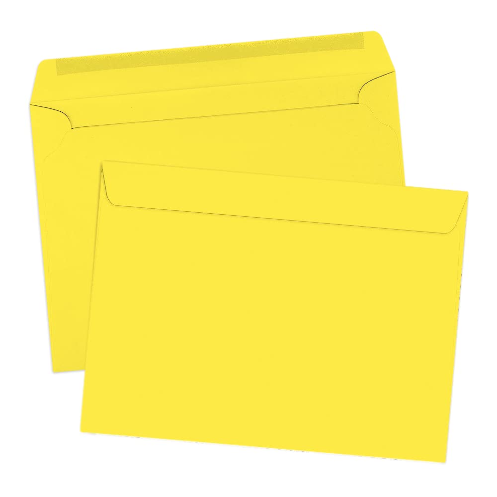 LUXPaper 9 x 12 Booklet Envelopes - Citrus Yellow, 80lb. Text Weight, Pack of 250 | Perfect for Mailing Brochures, Catalogs, Wedding Invitations & Business Documents