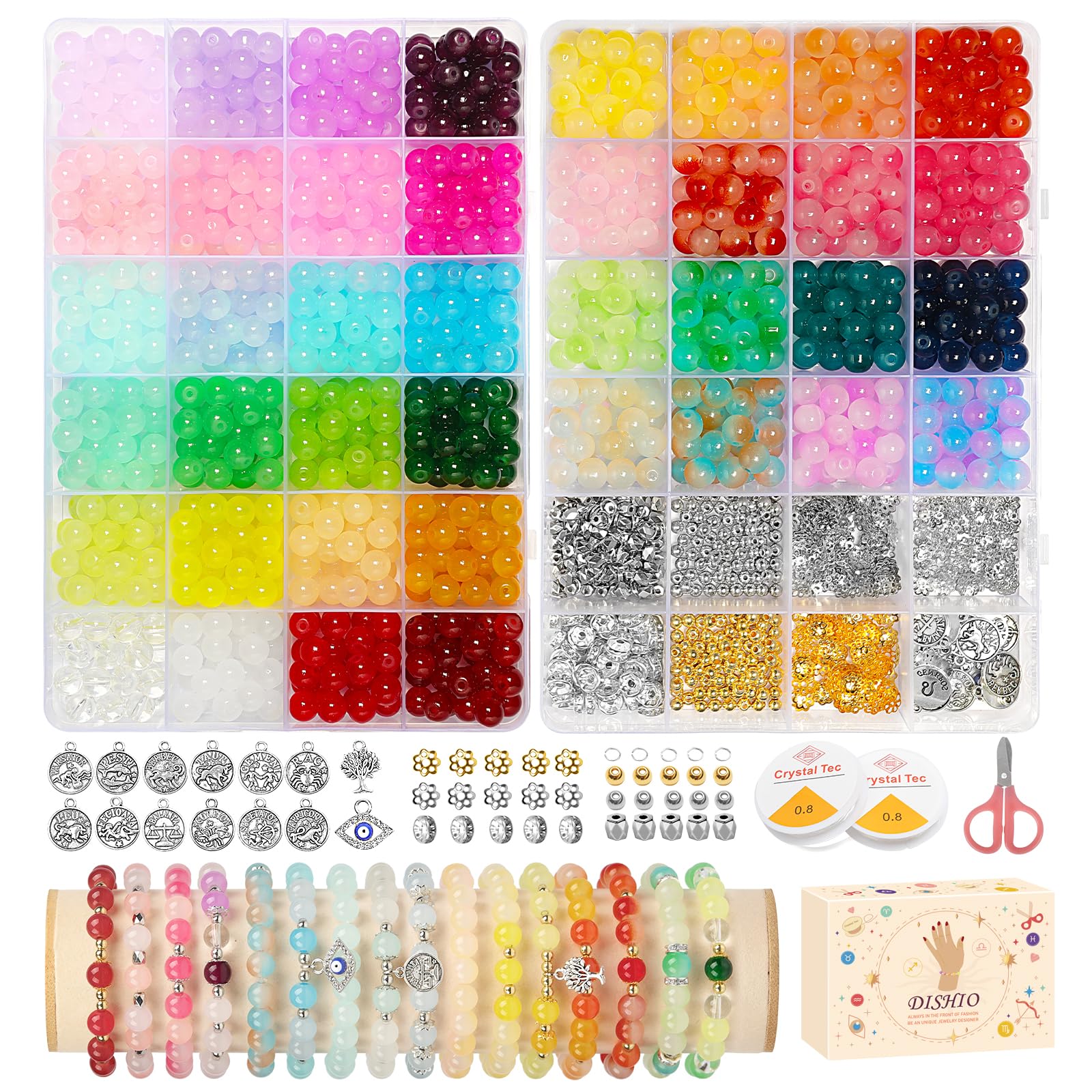 1100 PCS Multi-Colored Pony Beads for Bracelet Making, DIY Jewelry, Hair Braiding & Crafts - Plastic & Clay Beads for Keychains, Ornaments & Home Decor - 40 Vibrant Colors - Perfect for Kids Crafts, Party Favors & Gift Making