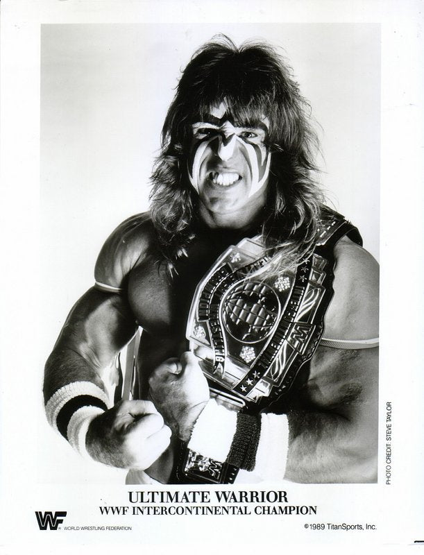 1989 WWF IC Champion Ultimate Warrior Wrestling Action Figure - Collectible Vintage WWE Toy for Fans & Display