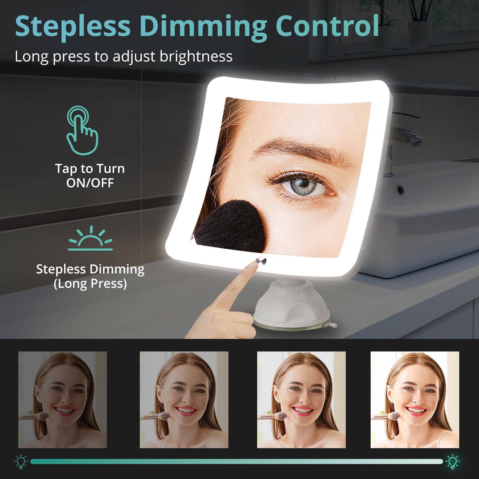 Rechargeable LED Makeup Mirror with 30X Magnification - Portable Lighted Vanity Mirror with Suction Cup for Bathroom, Travel & Professional Makeup Application | Perfect for Home, Salon & On-the-Go Beauty Routine