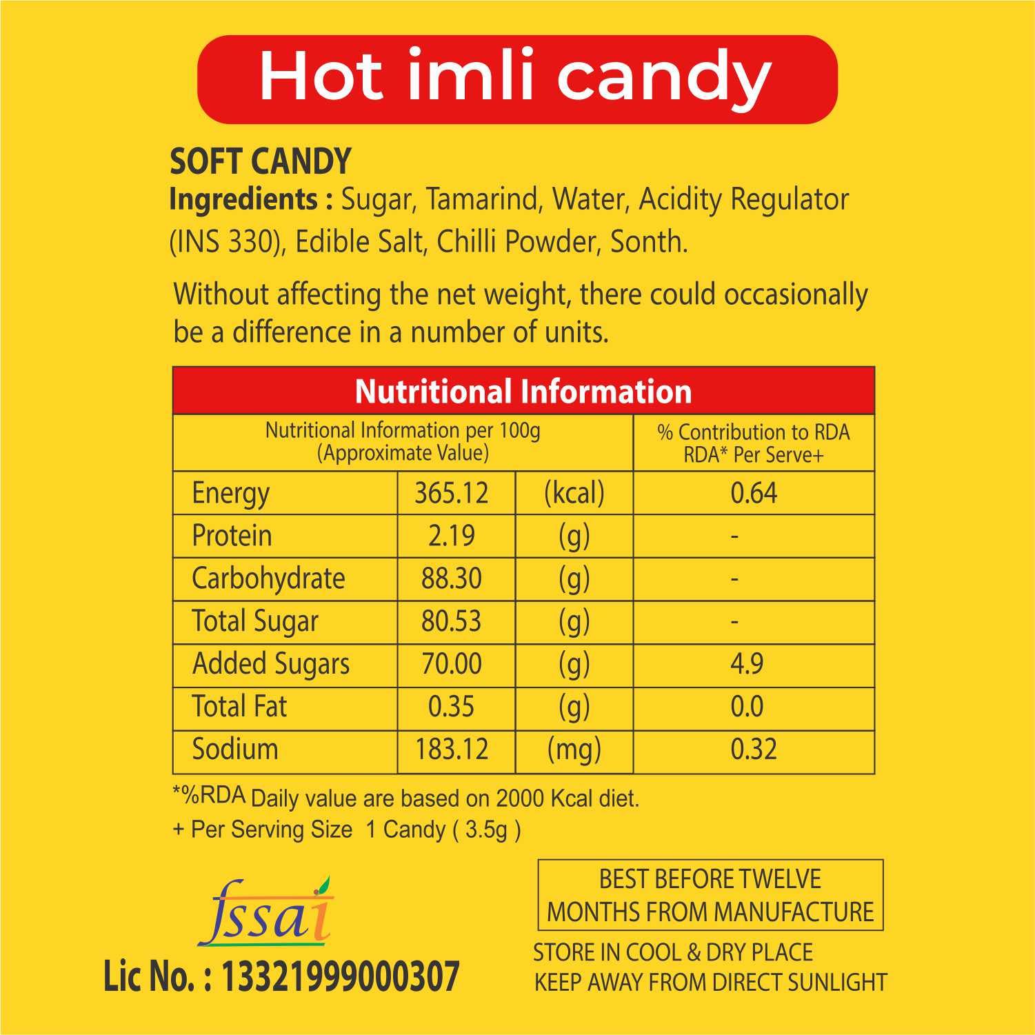 Snowpeak Dosti Hot Imli Candy - Tangy Tamarind Candy for Digestion | Pack of 4 x 55 Pieces (220 Total) | Perfect for Snacking, Travel & Digestive Relief