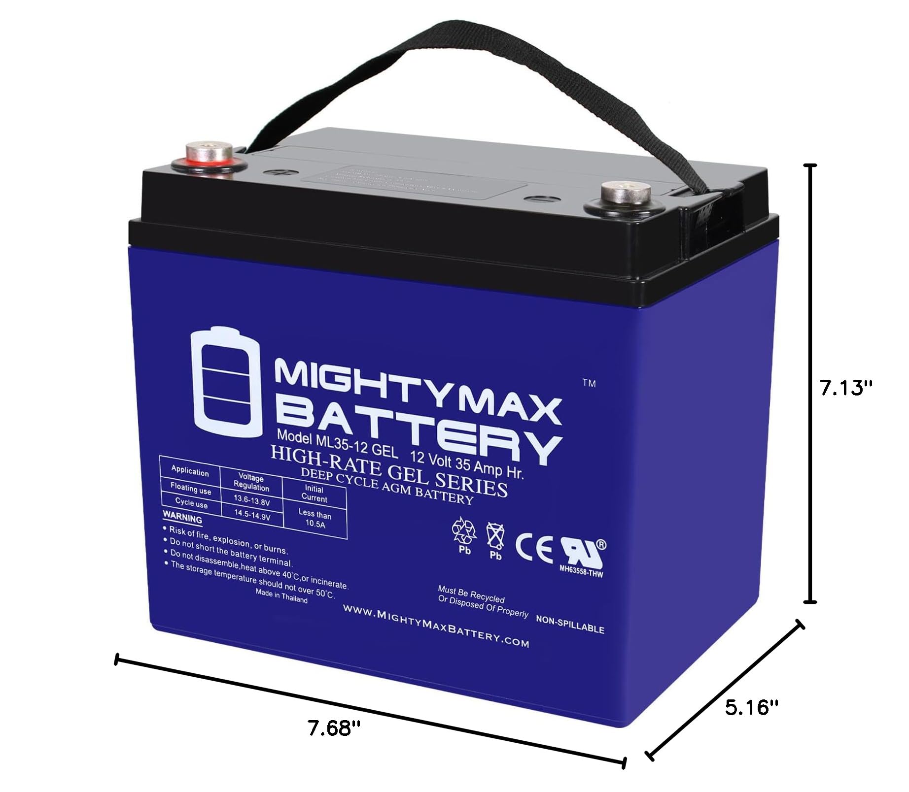 Mighty Max 12V 35AH GEL Replacement Battery for Tripp Lite 2200NET - Backup Power for UPS Systems, Emergency Lighting & Security Alarms