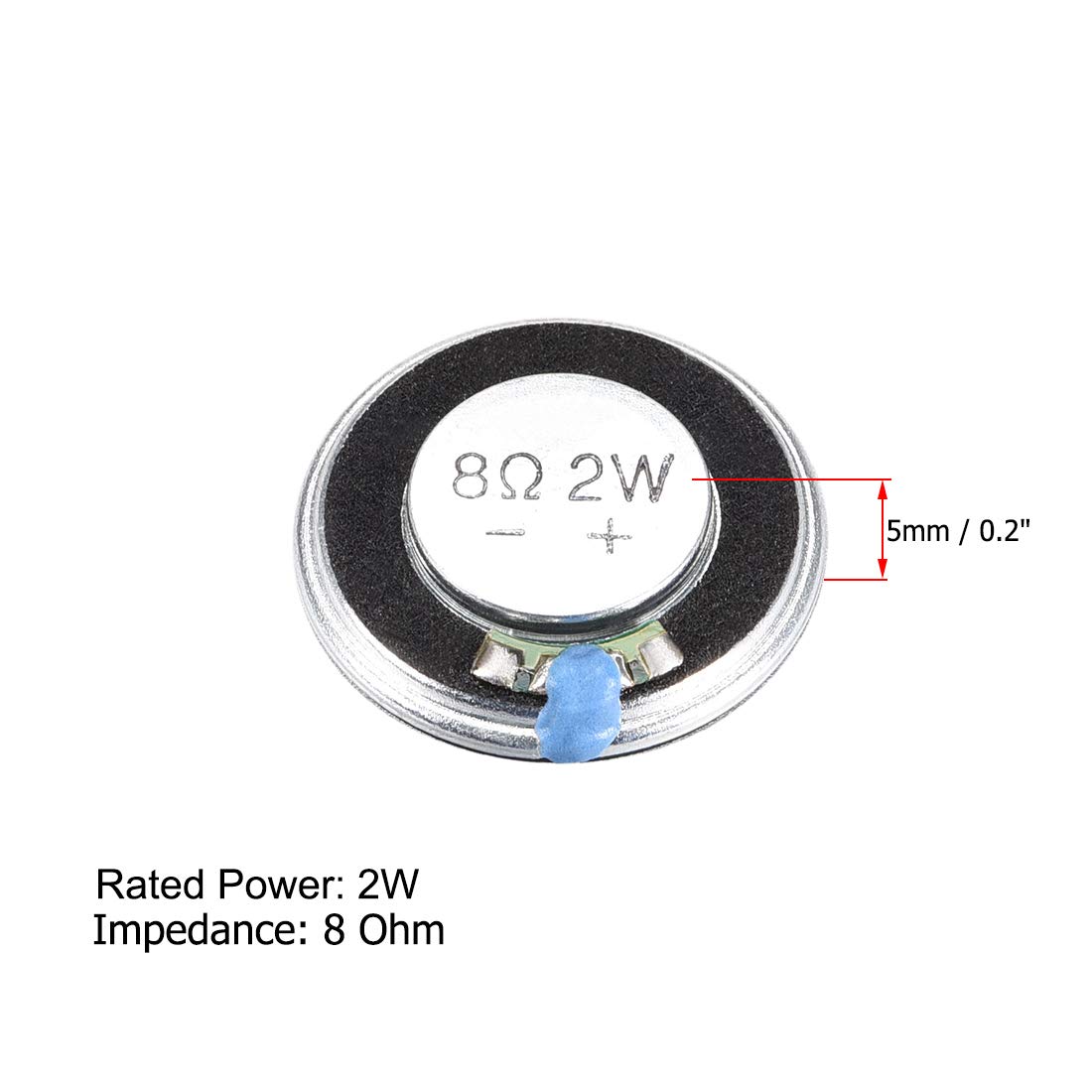 2W 8 Ohm Micro Internal Speaker - 28mm Dia Magnet Loudspeaker (4pcs) for DIY Electronics, Arduino Projects & Audio Devices