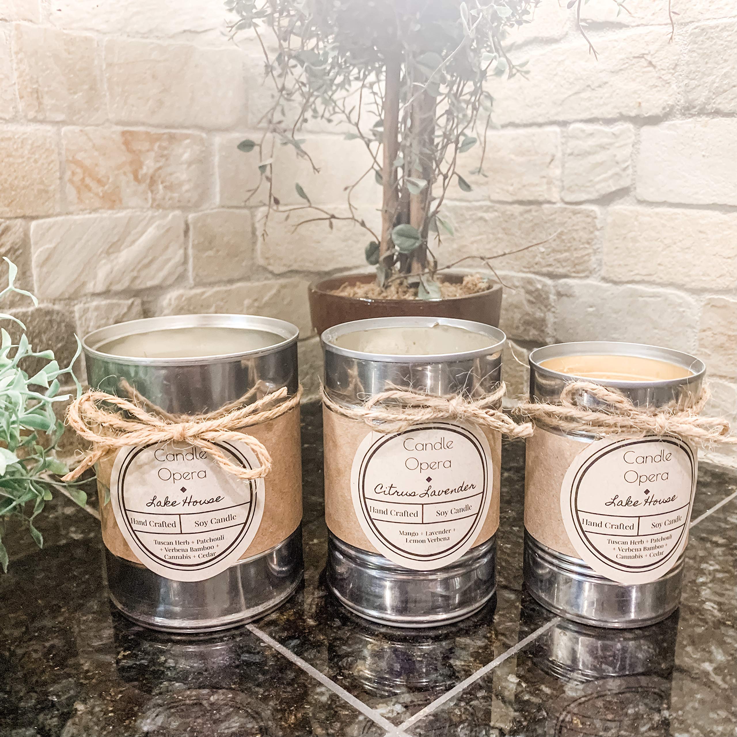 100% All Natural Soy Candle in Upcycled 18.5 oz Soup Can - Lake House Scent | Eco-Friendly Home Decor | Perfect for Relaxation, Meditation & Cozy Evenings