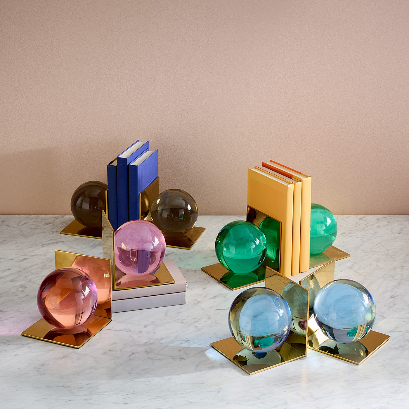 Globo Bookends - Heavy Duty Metal Bookends for Shelves - Perfect for Home, Office, and Library Organization