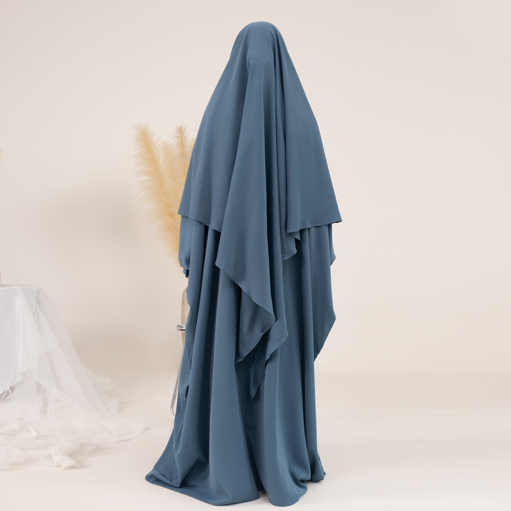 Amira Abaya Set for Women - Elegant Teal Islamic Prayer Dress with Scarf - Perfect for Eid, Ramadan, and Mosque Wear