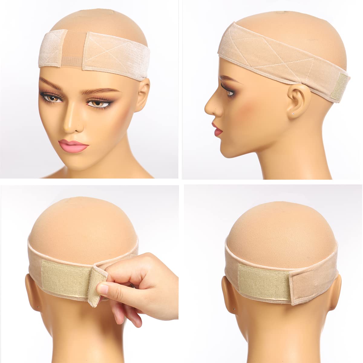 Nexyshe Elastic Non-Slip Velvet Wig Grip Headband - Thin Nude Wig Band for Secure Women’s Wig and Scarf Hold - Perfect for Daily Wear, Workouts, and Special Occasions