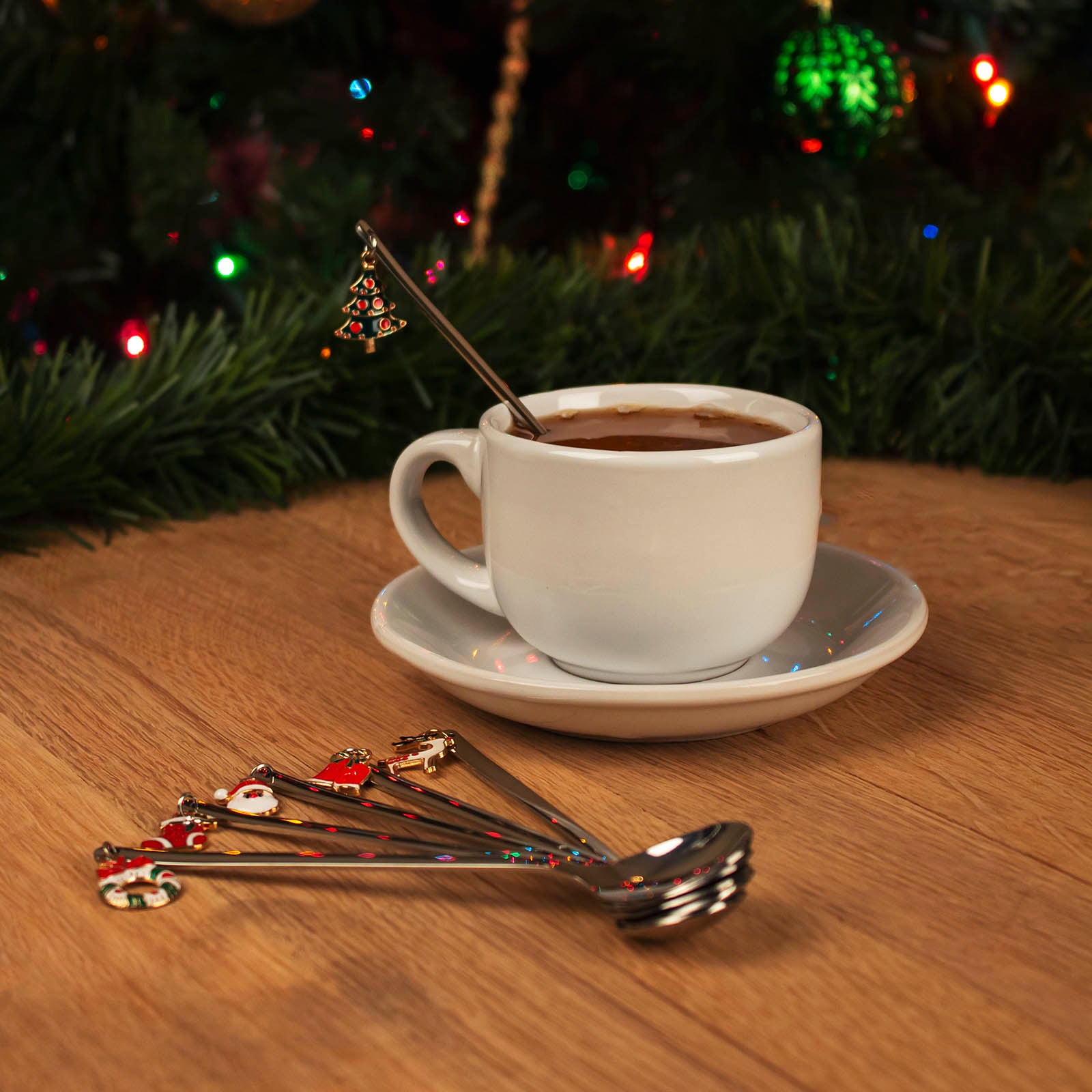 Holiday Themed Demi Spoon Set - Perfect for Christmas, Thanksgiving & Party Desserts - Elegant Mini Utensils for Ice Cream, Coffee & Tea