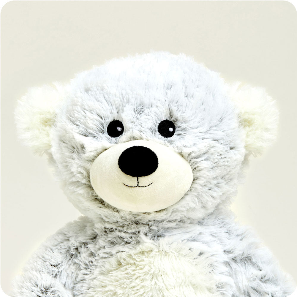 Gray Marshmallow Bear Warmies - Microwaveable Plush Heating Pad for Kids & Adults - Perfect for Stress Relief, Anxiety, and Muscle Pain - Cozy Gift for Christmas, Birthday, and Relaxation at Home or Office