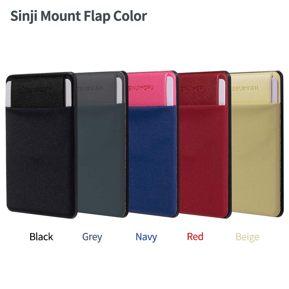 Sinjimoru Removable Phone Wallet with Flap - Wireless Charging Compatible Card Holder for Back of Phone | Perfect for Travel, Shopping & Everyday Use (Red)