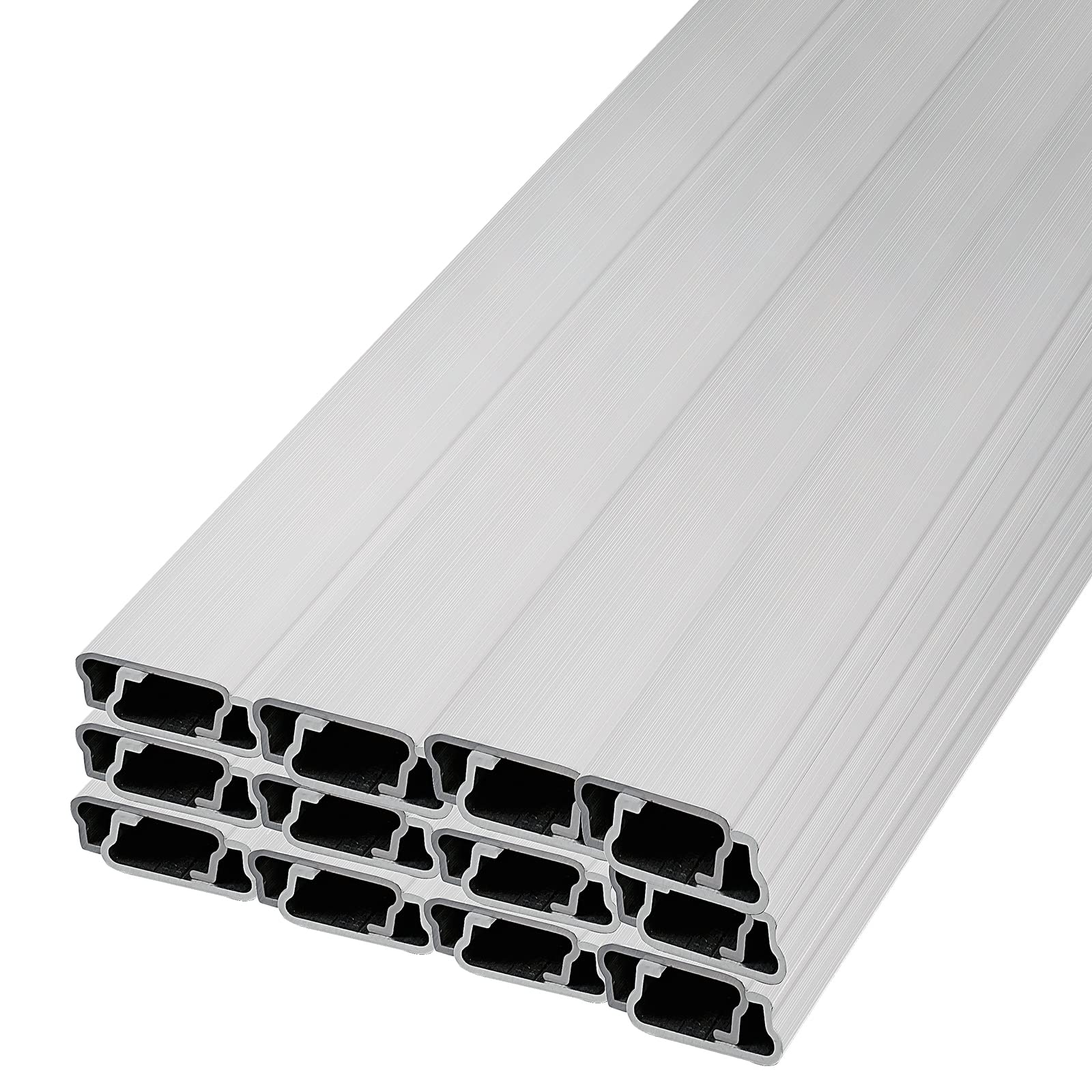 VEVOR 40-Pack Greenhouse Spring Wire & Lock Channel Kit - 6.56ft PE Coated Aluminum Alloy with Screws for Plastic Poly Film or Shade Cloth Attachment (Silver) - Perfect for DIY Greenhouse, Garden Shed & Plant Protection