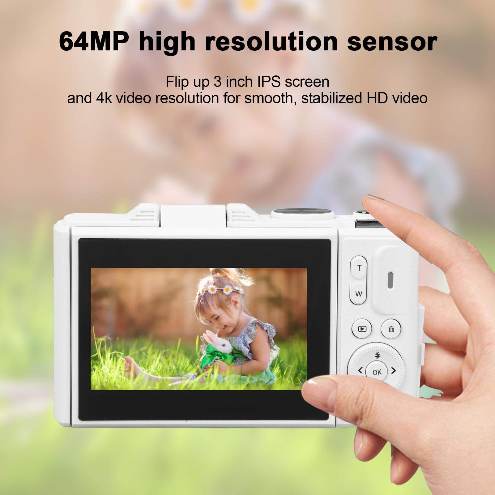 4K Digital Camera for Photography & Vlogging - 64MP Autofocus Camera with 3