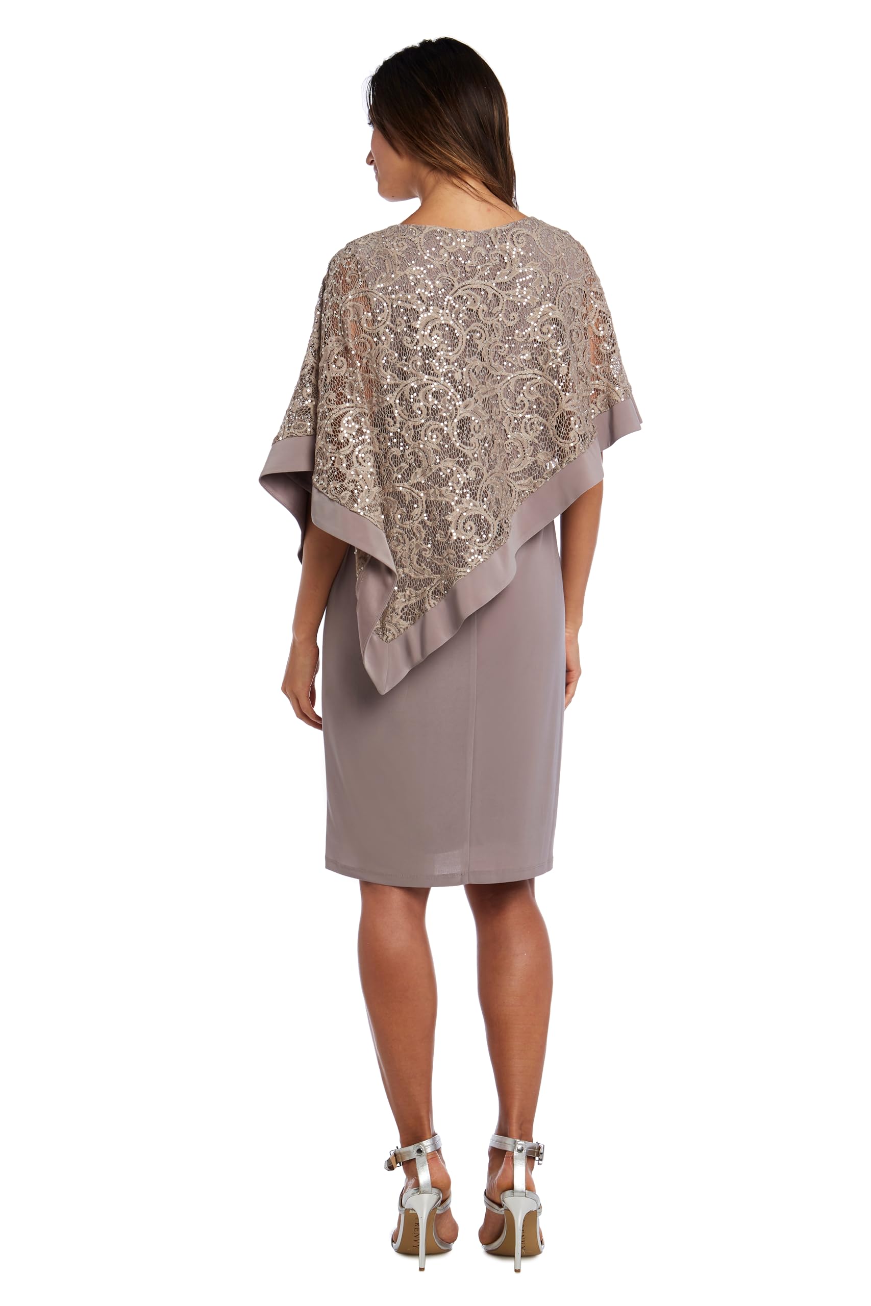 R&M Richards Women's Sparkling Sequined Lace Party Dress for Evening Gala, Cocktail Party, Prom & Special Occasions