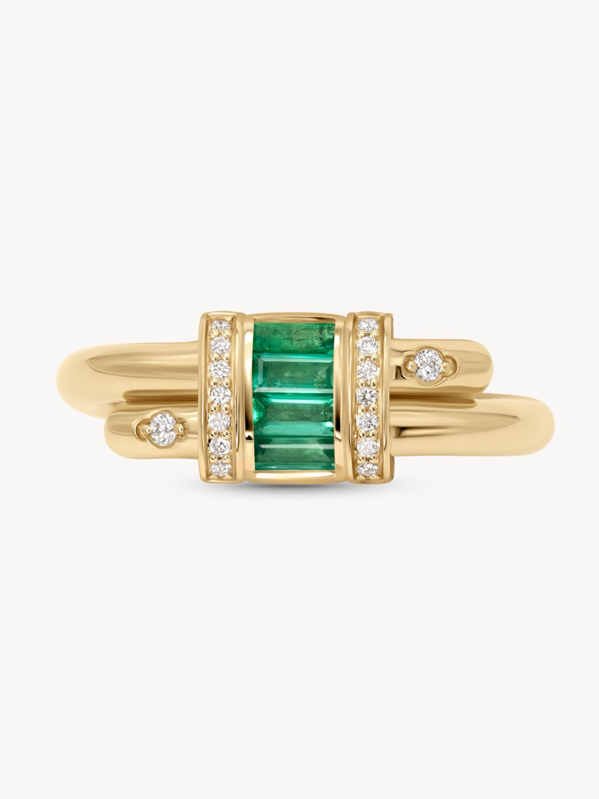 Vaulted Emerald Latch Ring - Elegant Green Gemstone Statement Jewelry for Women | Perfect for Weddings, Parties & Special Occasions