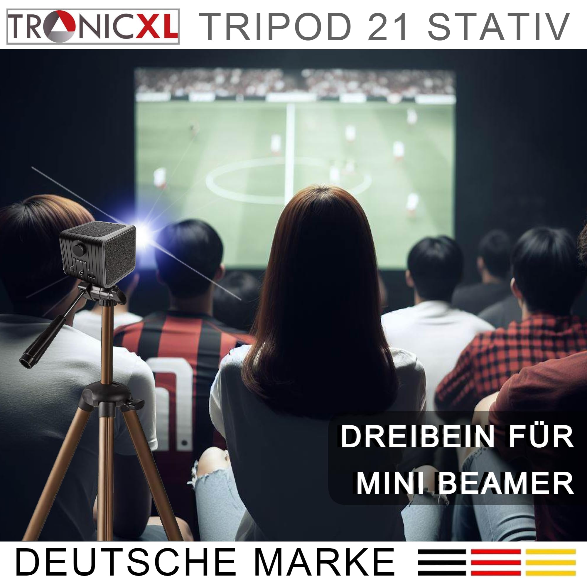 TronicXL Tripod21P Universal Projector Mount - Compatible with BenQ, Asus, Acer, Epson, Sony, Panasonic, Philips, WiMiUS, TOUMEI, Merisny, QKK, OTHA & Android Projectors - Perfect for Home Theater, Office Presentations & Outdoor Movie Nights