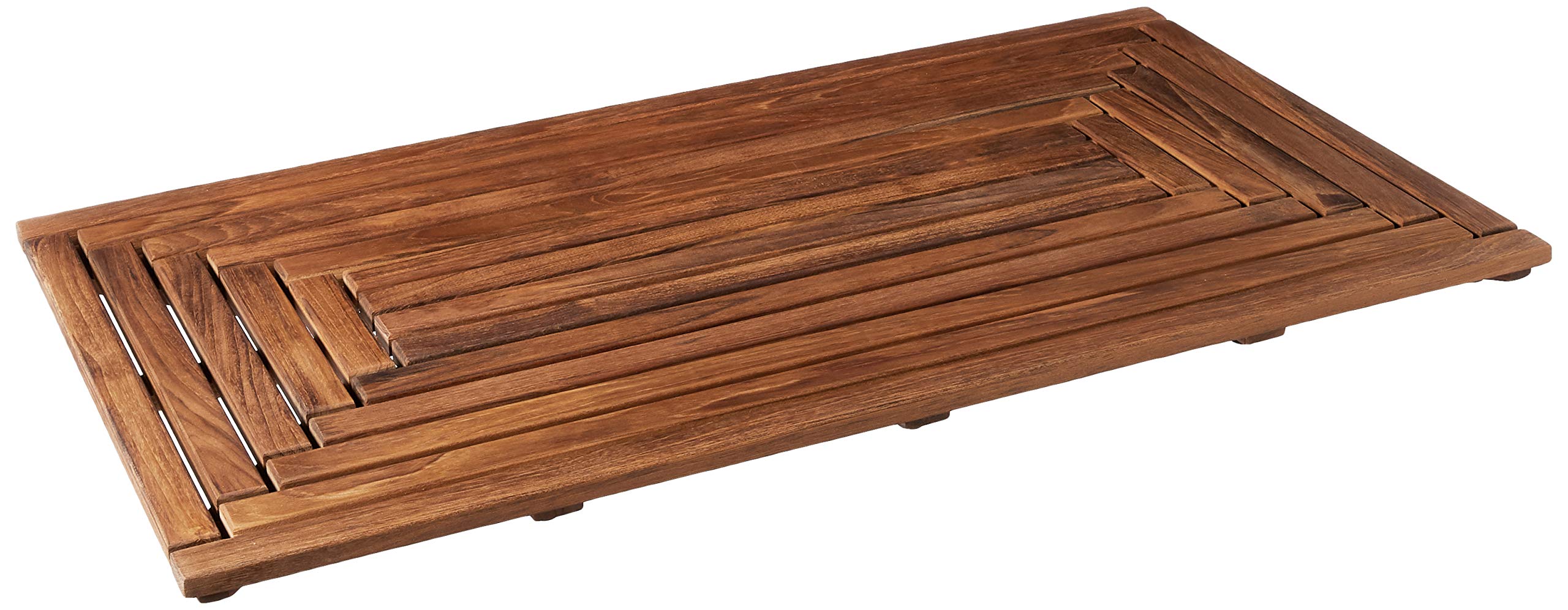 Bare Decor Giza Teak Shower Mat & Subsy Teak Soap Dish Set - Natural Wood Bathroom Accessories for Spa-Like Luxury - Perfect for Showers, Bathtubs, and Bathroom Decor