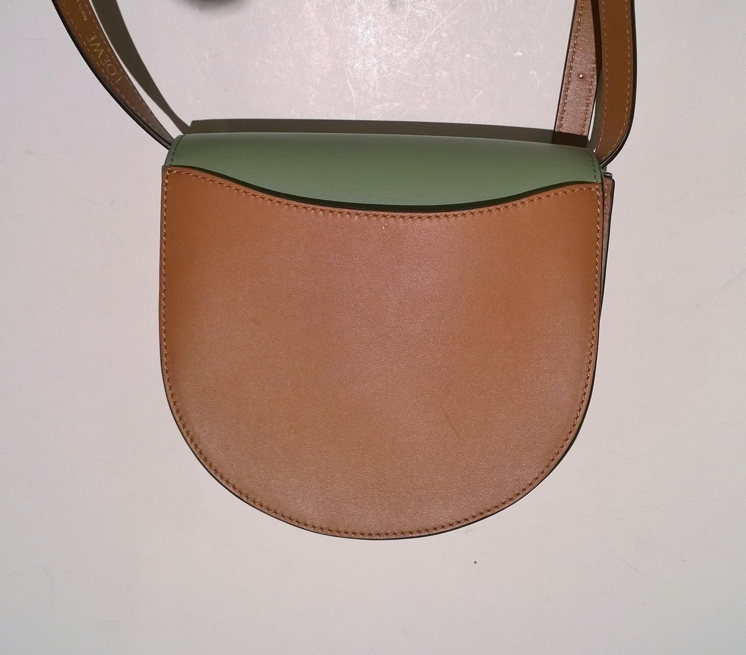 Loewe Duo Heel Bag - Rosemary Green & Tan Brown Leather Crossbody Purse for Women | Fashion Shoulder Bag for Daily Use, Travel & Special Occasions