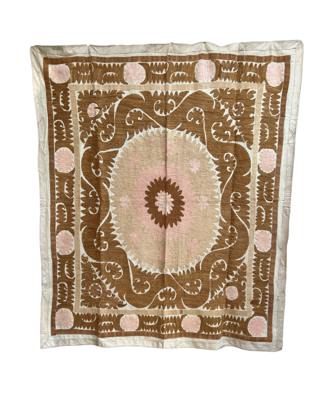 Medium Suzani 057 - Handmade Cotton Suzani Throw Pillow Cover - Perfect for Boho Home Decor, Sofa & Bedroom Accent