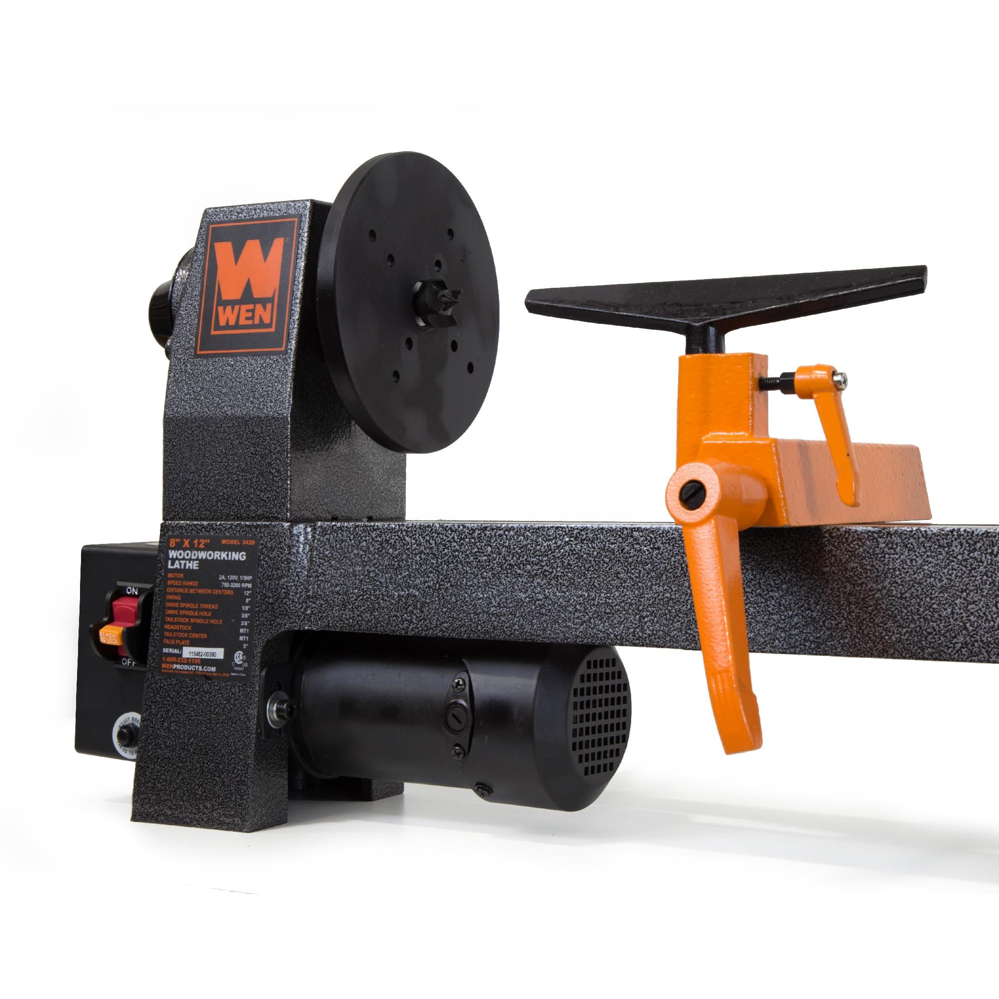 WEN R3420 8x12 Inch Variable Speed Benchtop Wood Lathe | Refurbished Woodworking Tool for Turning Bowls, Pens & Small Projects | Perfect for DIY Crafts & Home Workshops