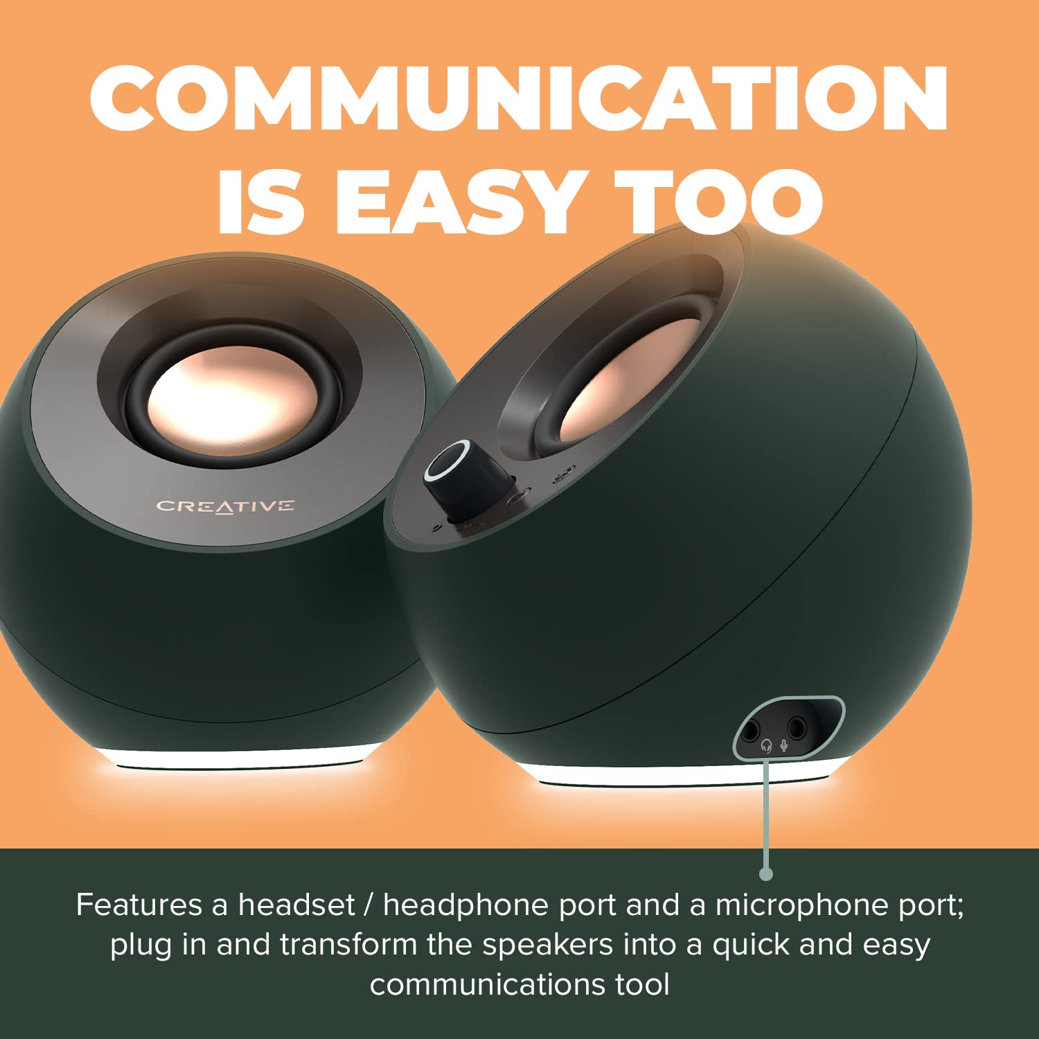 CREATIVE Pebble Pro 2.0 USB-C PC Speakers with Bluetooth 5.3, RGB Custom Lighting, USB Audio & 3.5mm Jack - Premium Computer Sound for Gaming, Streaming & Home Office Setup