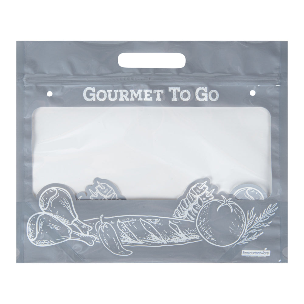 Gray Plastic Rotisserie Chicken Bag - Hot & Fresh Food Carrier - 12 3/4 x 5 3/4 x 10 1/4 Inches - 100 Count Box - Perfect for Restaurants, Catering & Takeout Services