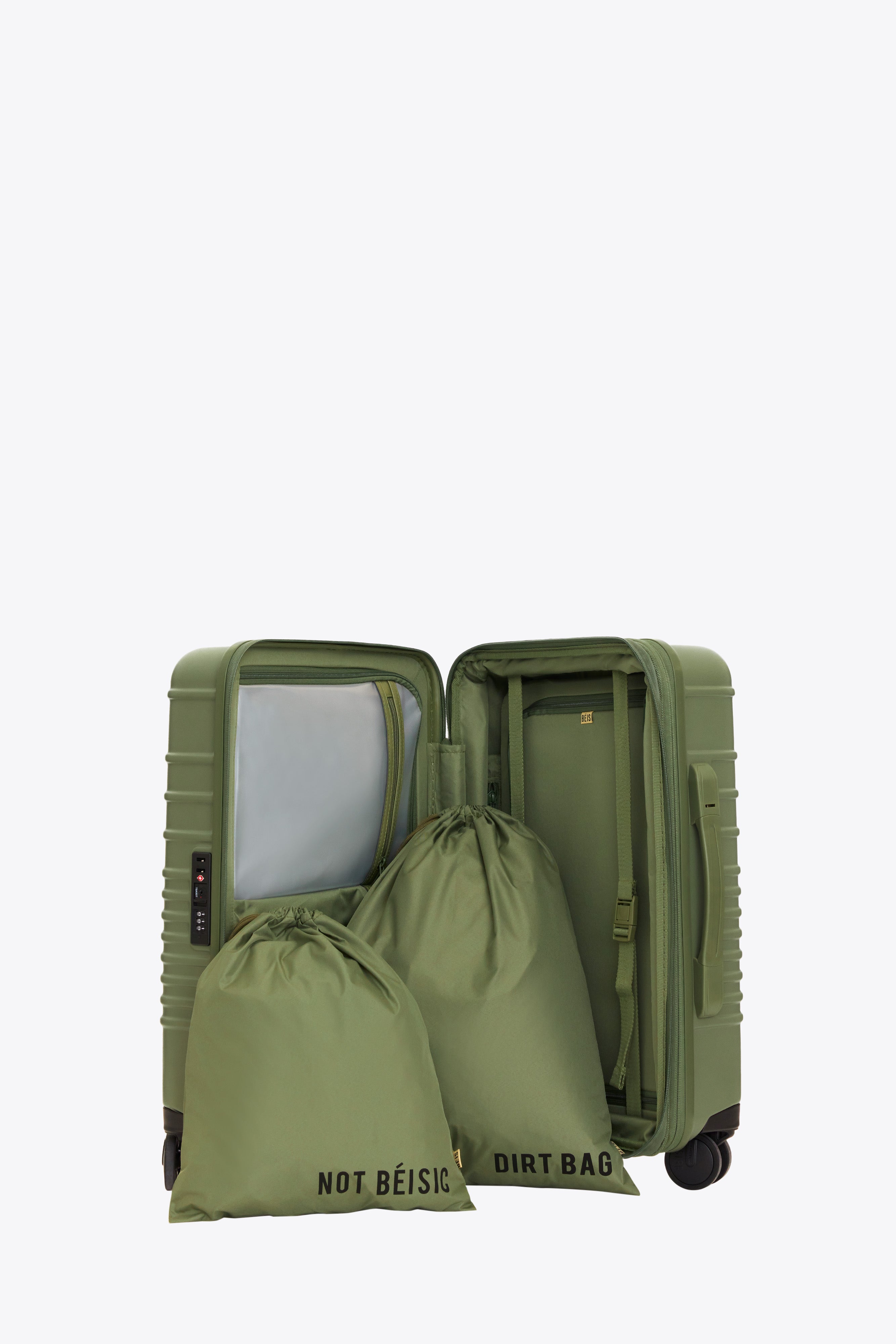 Olive Carry On Roller Luggage - Lightweight & Durable Suitcase for Air Travel, Business Trips & Weekend Getaways